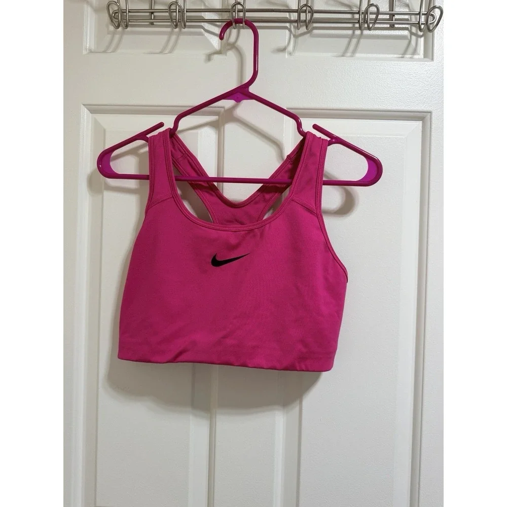 Nike Sports Bra Womens XL Pink Pullover Gym Fitness Yoga Activewear
